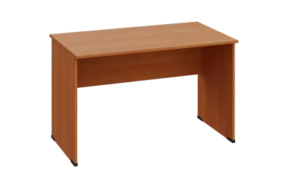 EPL 27 - 12 stůl kancelářský, dřevěná podnož, deska 25 mm, široký 1200 mm, olše jantar